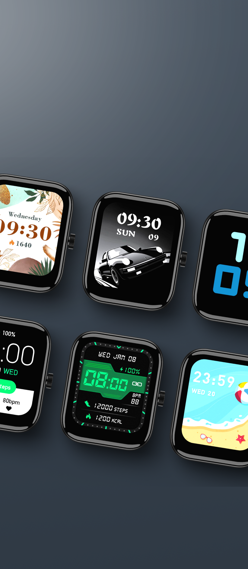 50+ cloud smart watch faces in Model E