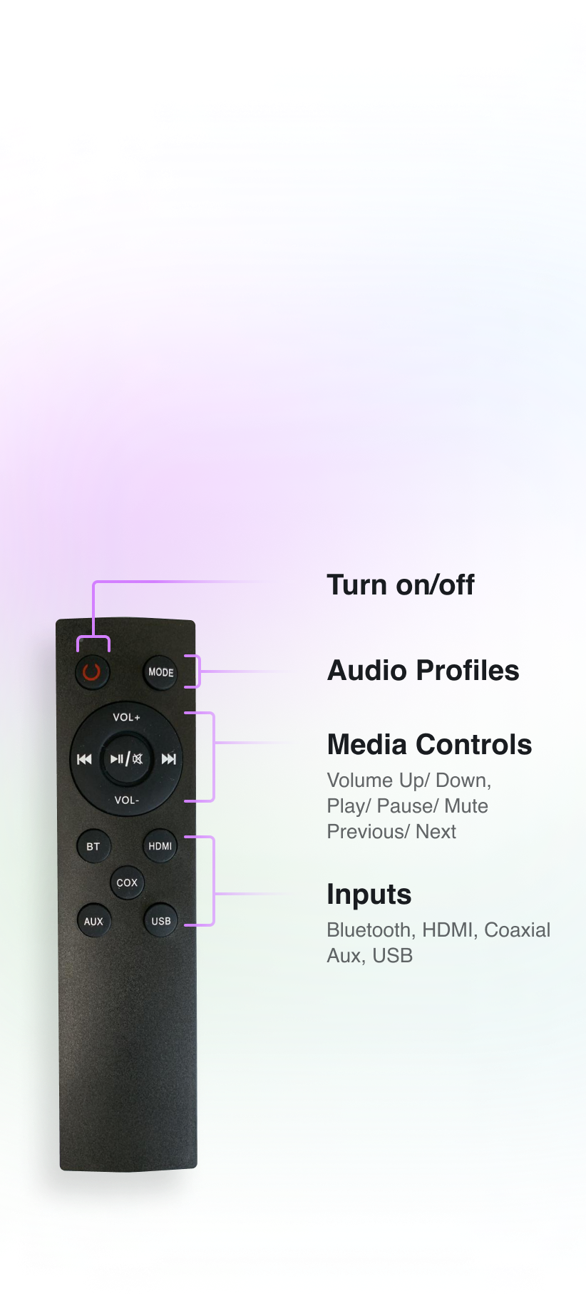 Fort 100 is easy control soundbar