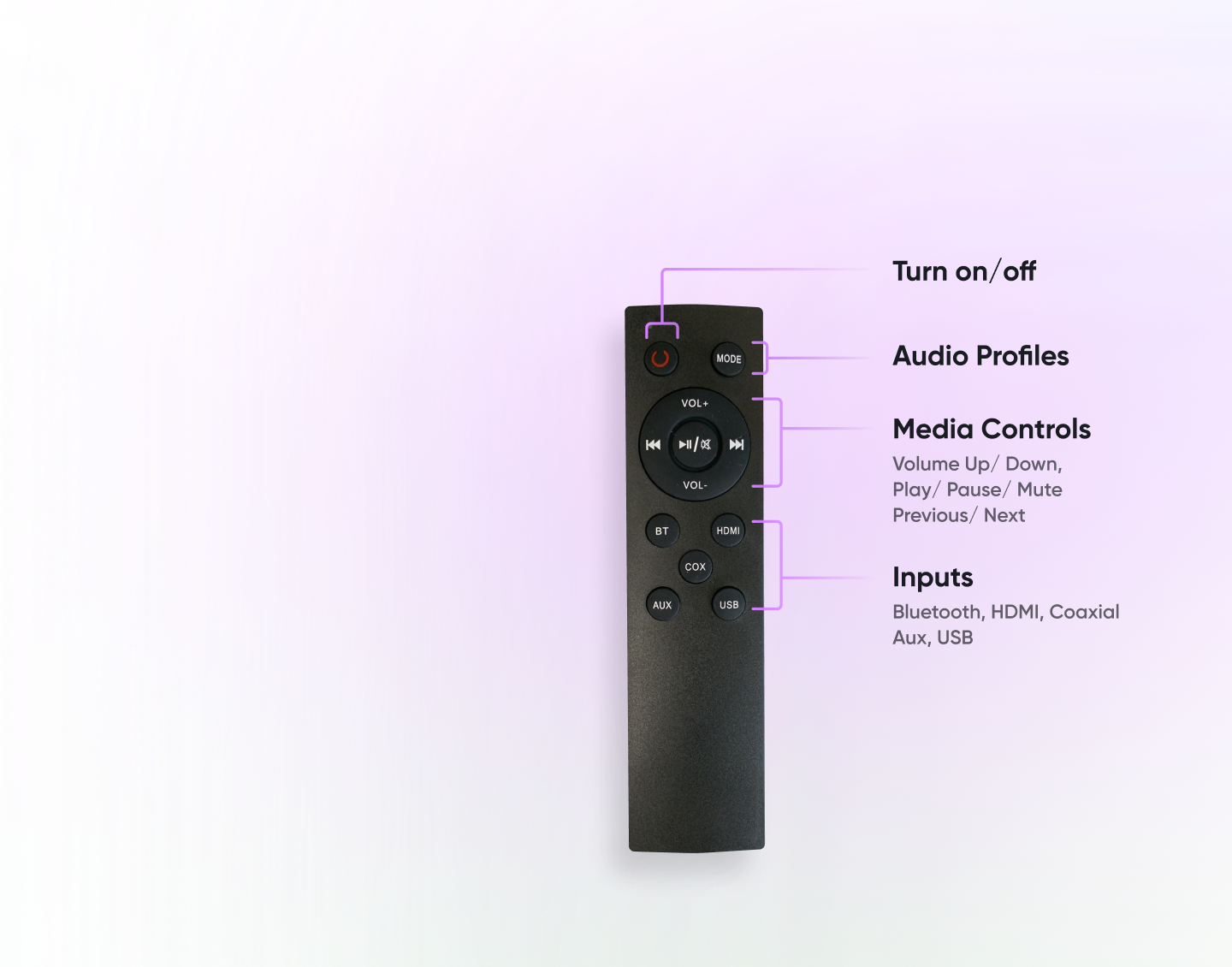 Fort 100 is easy control soundbar